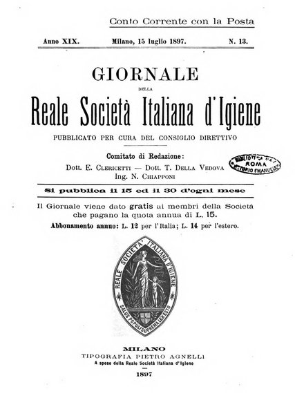 Giornale della Società italiana d'igiene