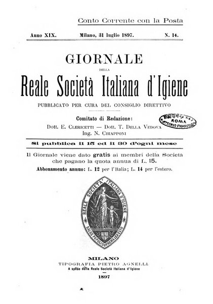 Giornale della Società italiana d'igiene