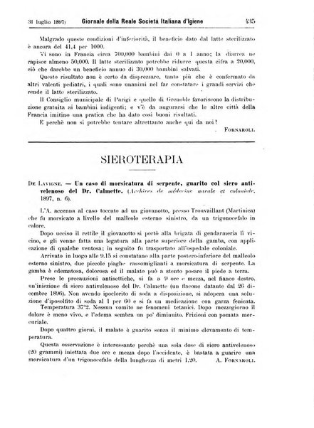 Giornale della Società italiana d'igiene