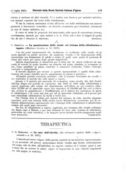 Giornale della Società italiana d'igiene