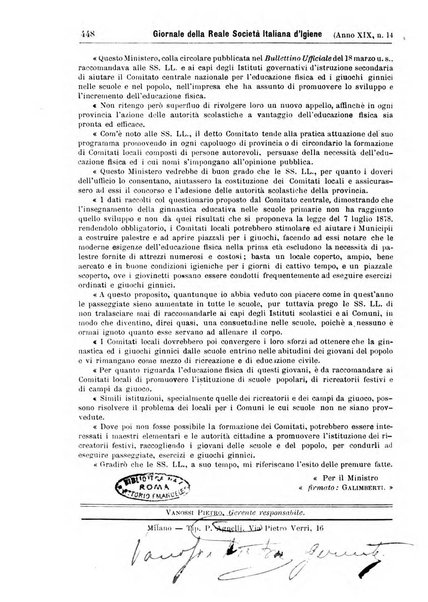 Giornale della Società italiana d'igiene