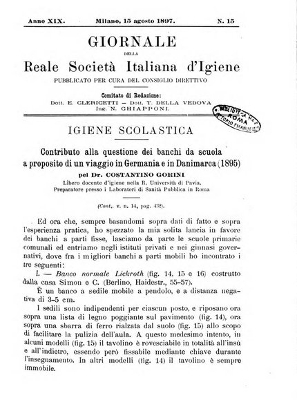 Giornale della Società italiana d'igiene