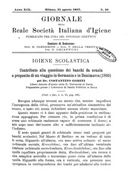 Giornale della Società italiana d'igiene