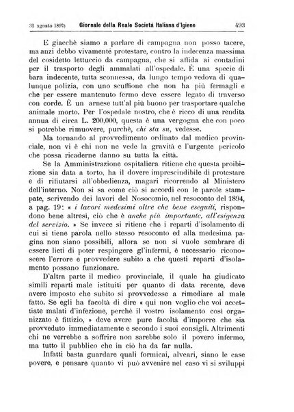 Giornale della Società italiana d'igiene