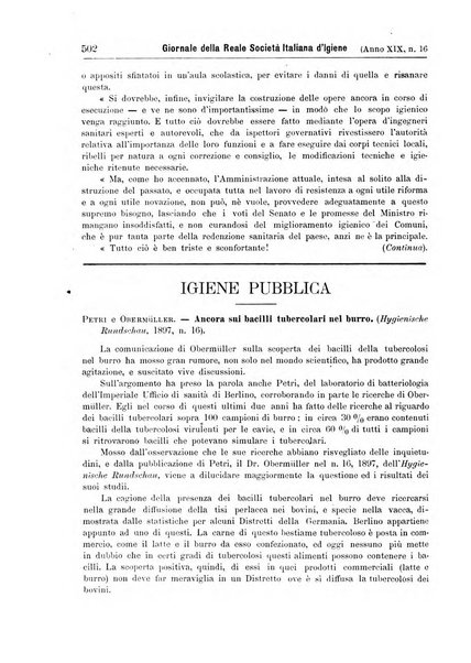 Giornale della Società italiana d'igiene