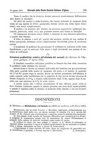 Giornale della Società italiana d'igiene