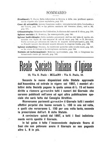 Giornale della Società italiana d'igiene