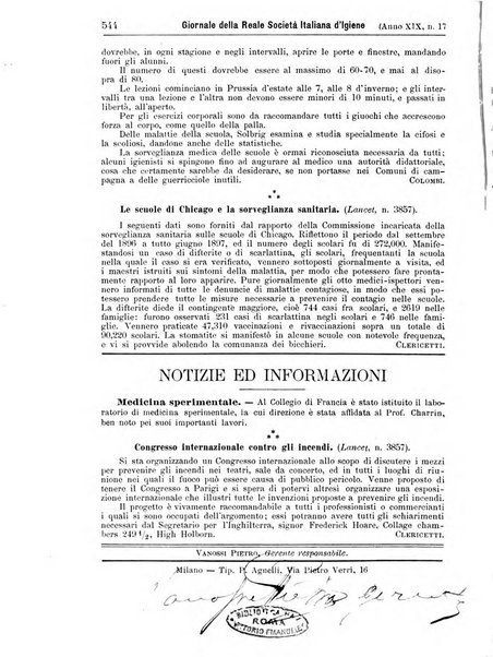 Giornale della Società italiana d'igiene