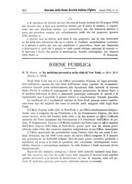 Giornale della Società italiana d'igiene