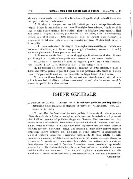 Giornale della Società italiana d'igiene