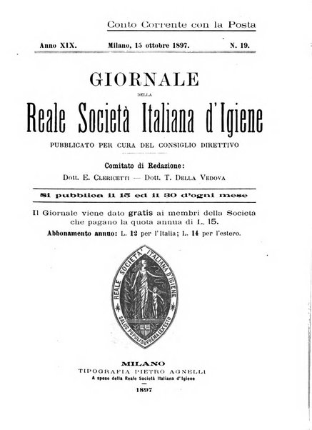 Giornale della Società italiana d'igiene