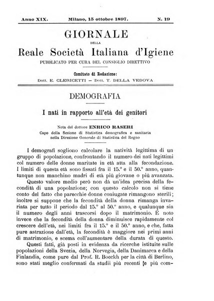 Giornale della Società italiana d'igiene