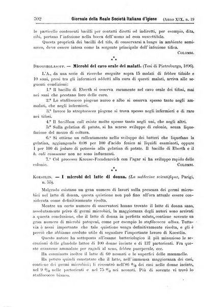 Giornale della Società italiana d'igiene