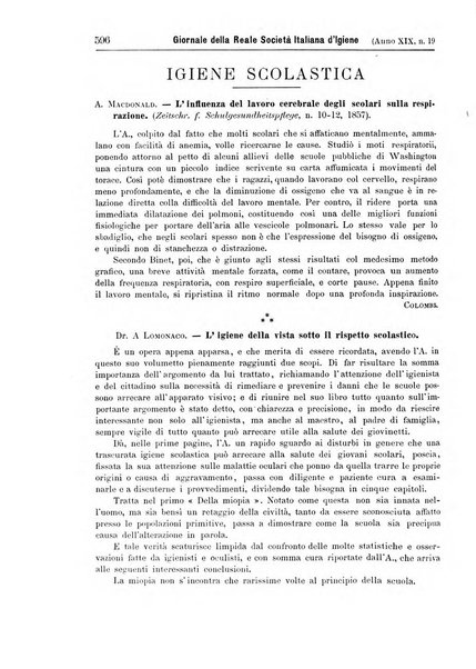 Giornale della Società italiana d'igiene