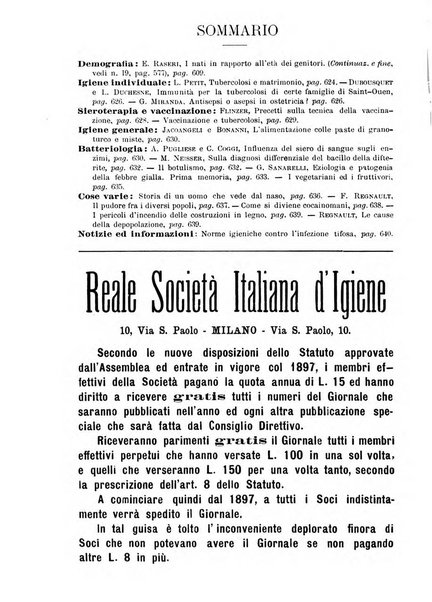 Giornale della Società italiana d'igiene