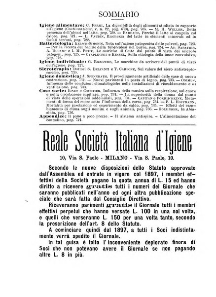 Giornale della Società italiana d'igiene