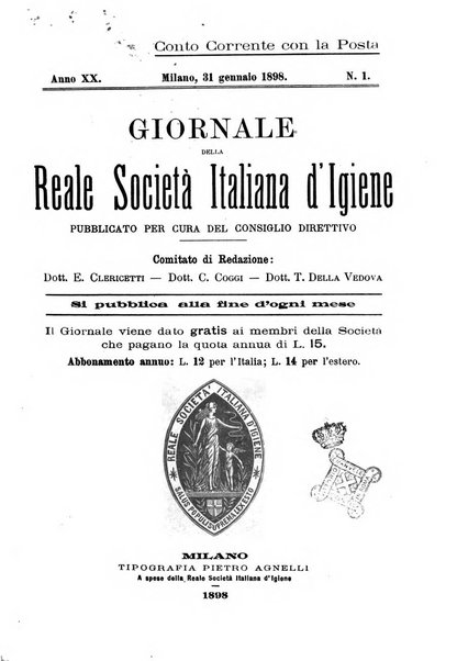 Giornale della Società italiana d'igiene