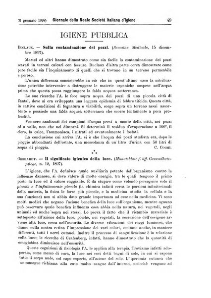 Giornale della Società italiana d'igiene