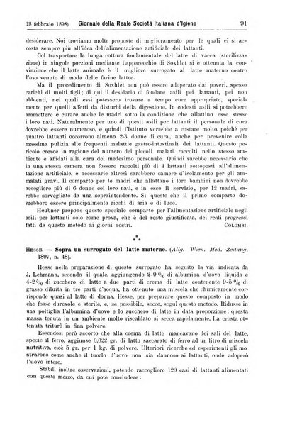 Giornale della Società italiana d'igiene