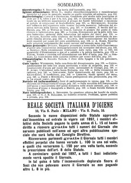 Giornale della Società italiana d'igiene