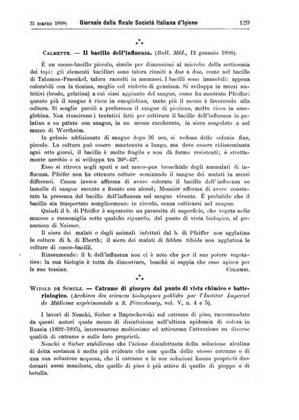 Giornale della Società italiana d'igiene