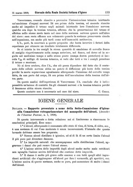 Giornale della Società italiana d'igiene