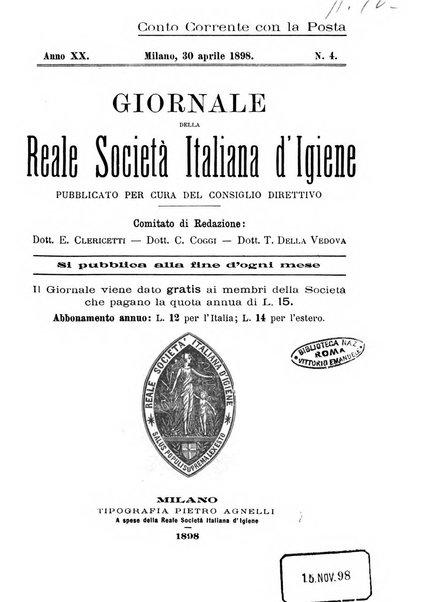 Giornale della Società italiana d'igiene