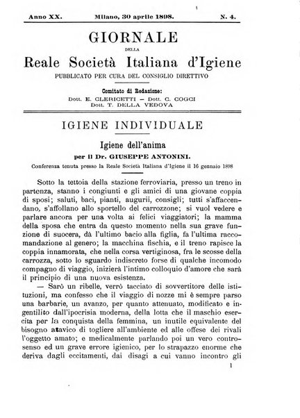 Giornale della Società italiana d'igiene