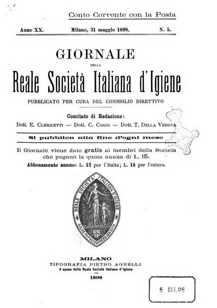 Giornale della Società italiana d'igiene