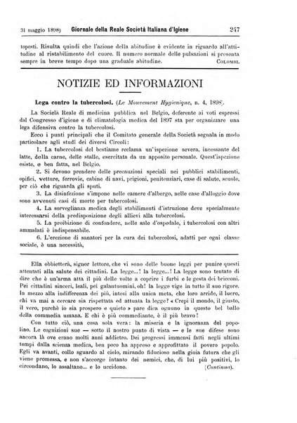 Giornale della Società italiana d'igiene