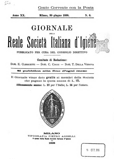 Giornale della Società italiana d'igiene