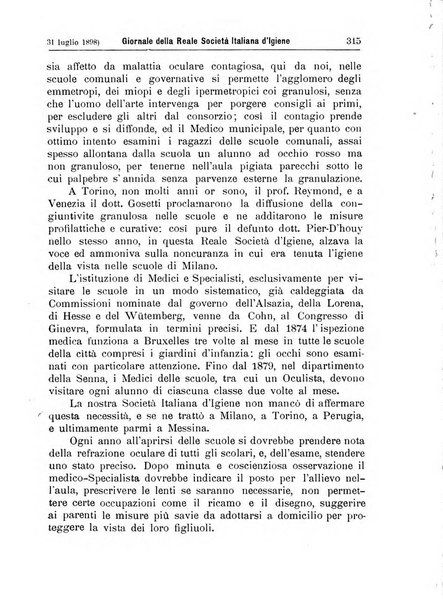 Giornale della Società italiana d'igiene