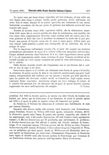 Giornale della Società italiana d'igiene