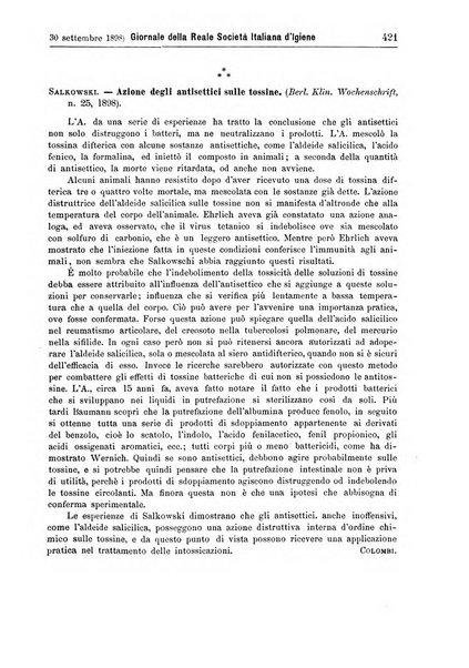 Giornale della Società italiana d'igiene