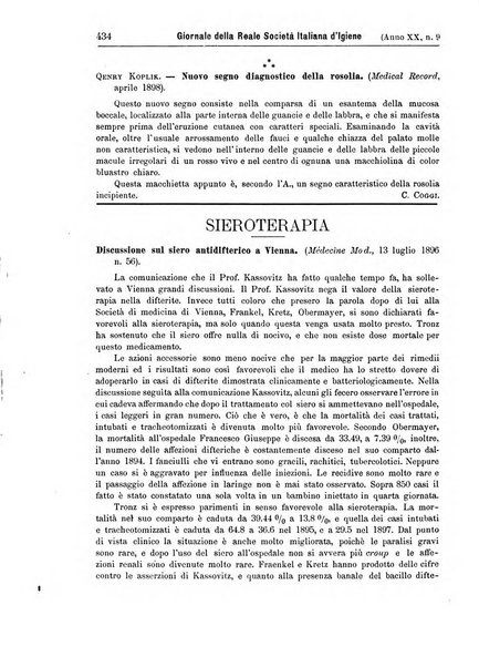 Giornale della Società italiana d'igiene