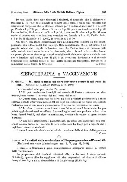 Giornale della Società italiana d'igiene