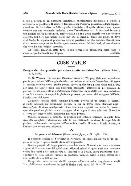 Giornale della Società italiana d'igiene