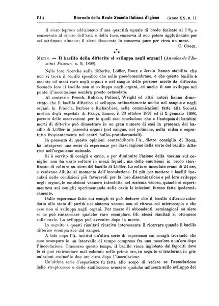 Giornale della Società italiana d'igiene