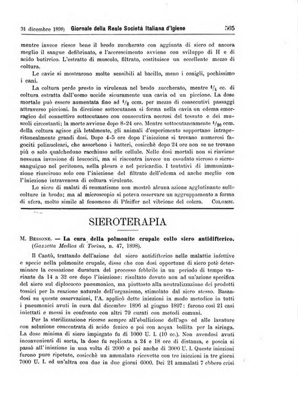 Giornale della Società italiana d'igiene