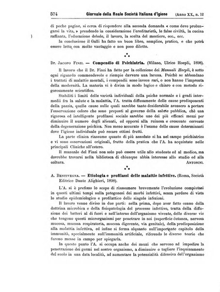 Giornale della Società italiana d'igiene