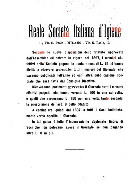 Giornale della Società italiana d'igiene