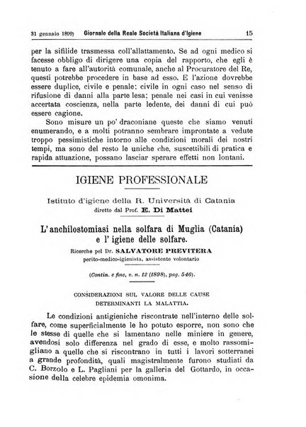 Giornale della Società italiana d'igiene