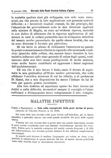 Giornale della Società italiana d'igiene