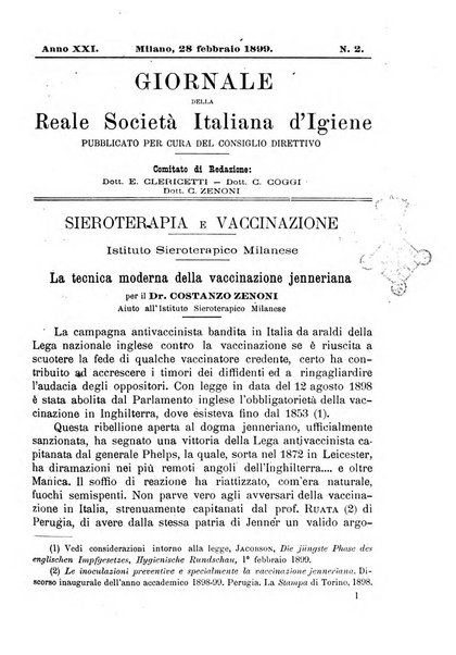 Giornale della Società italiana d'igiene