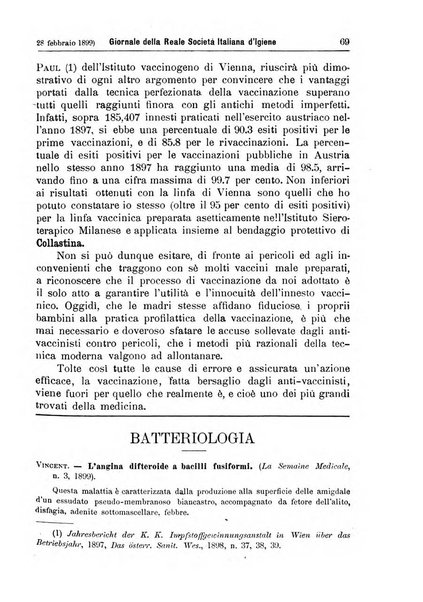 Giornale della Società italiana d'igiene