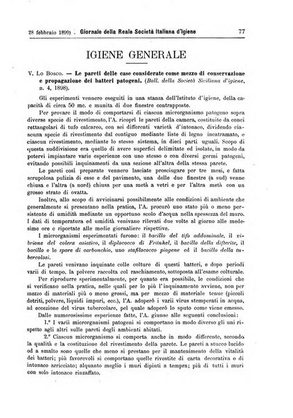 Giornale della Società italiana d'igiene