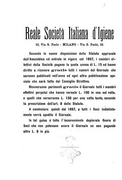 Giornale della Società italiana d'igiene