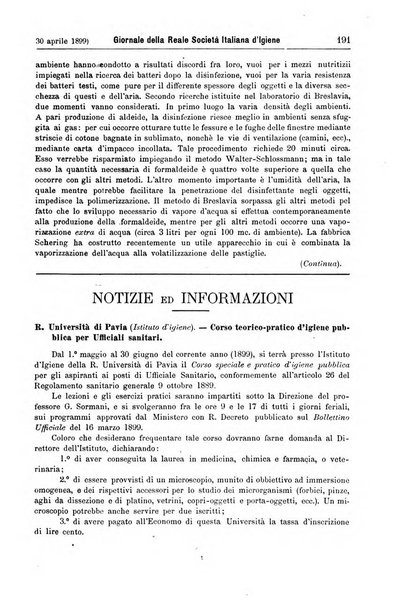 Giornale della Società italiana d'igiene