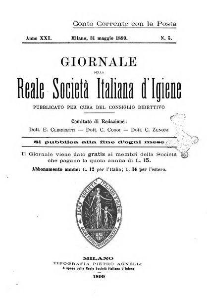 Giornale della Società italiana d'igiene