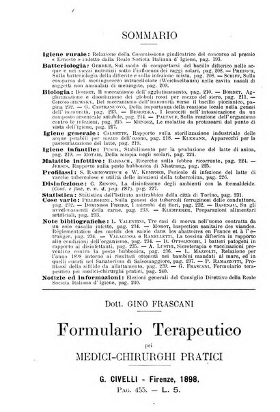 Giornale della Società italiana d'igiene